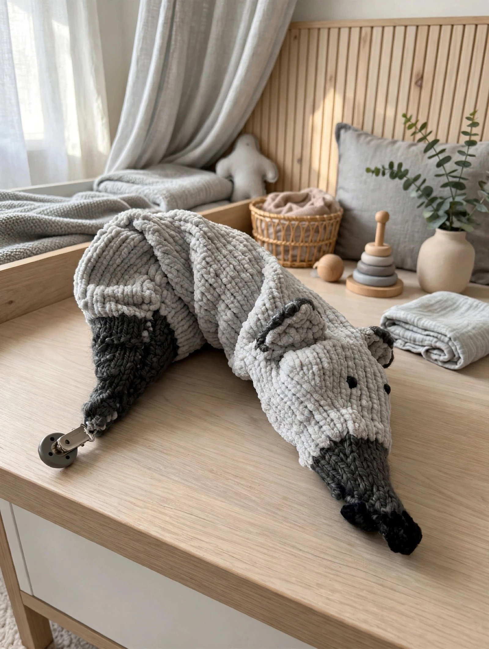 Doudou renard attache sucette 